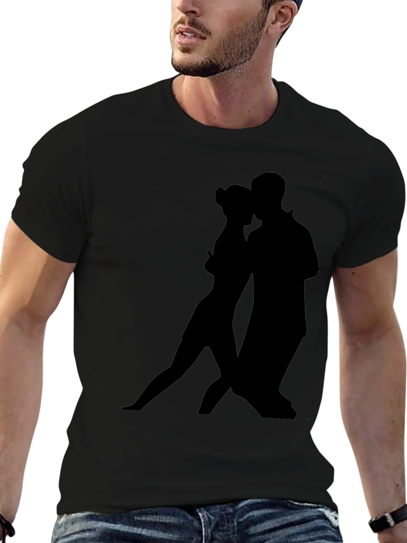 Tango Silhouette Graphic Tee - Stylish Black Shirt