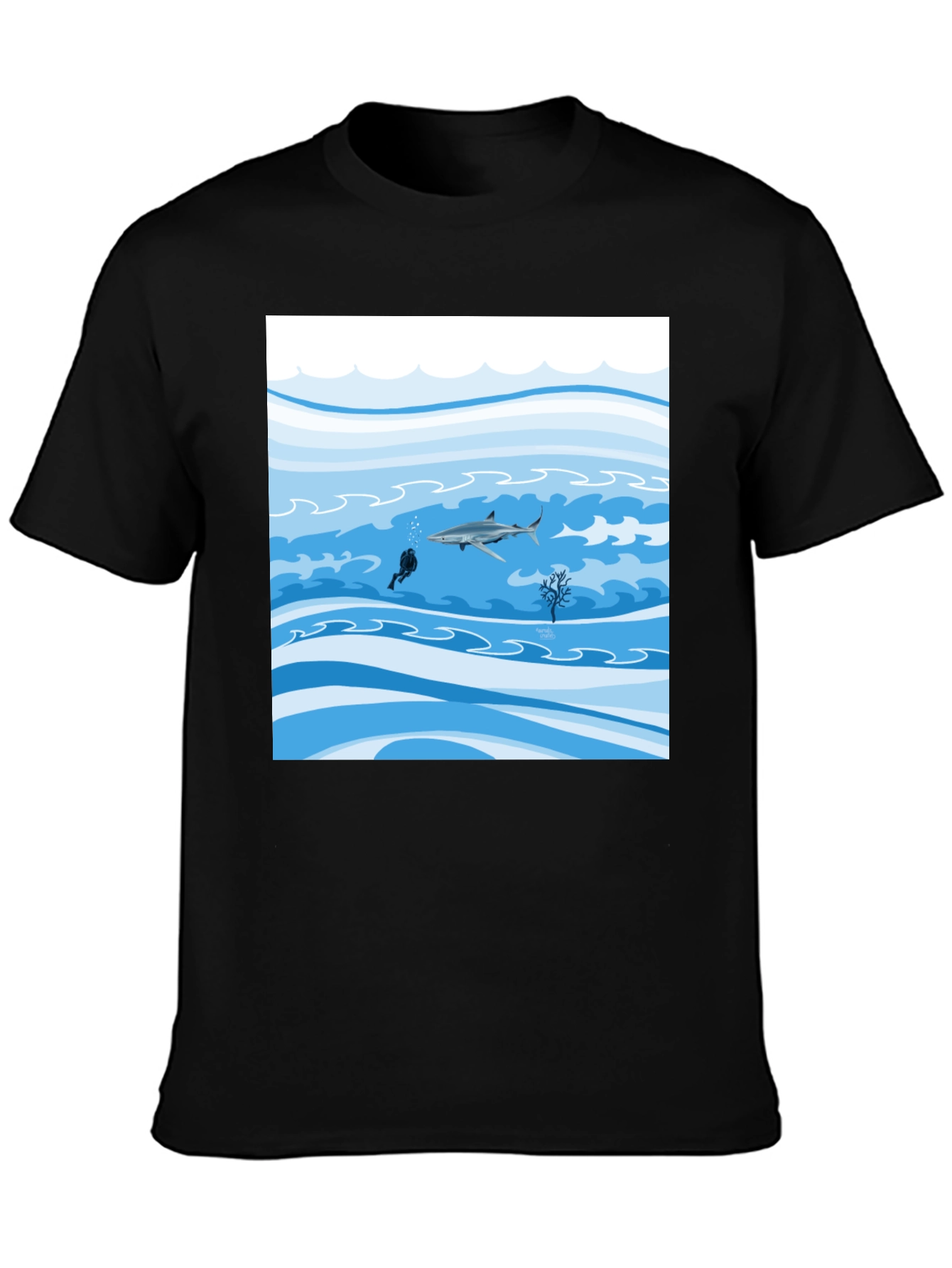 Black Shark Diver Graphic Tee