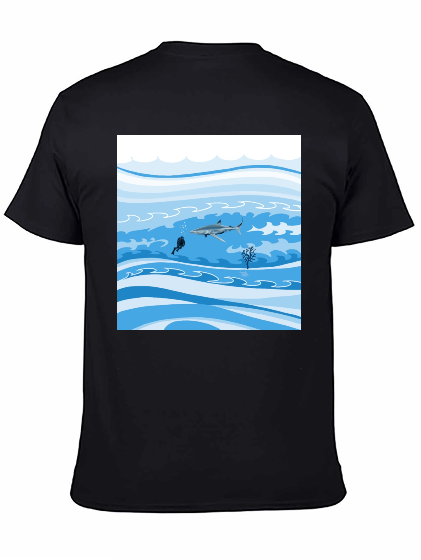 Black Shark Diver Graphic Tee