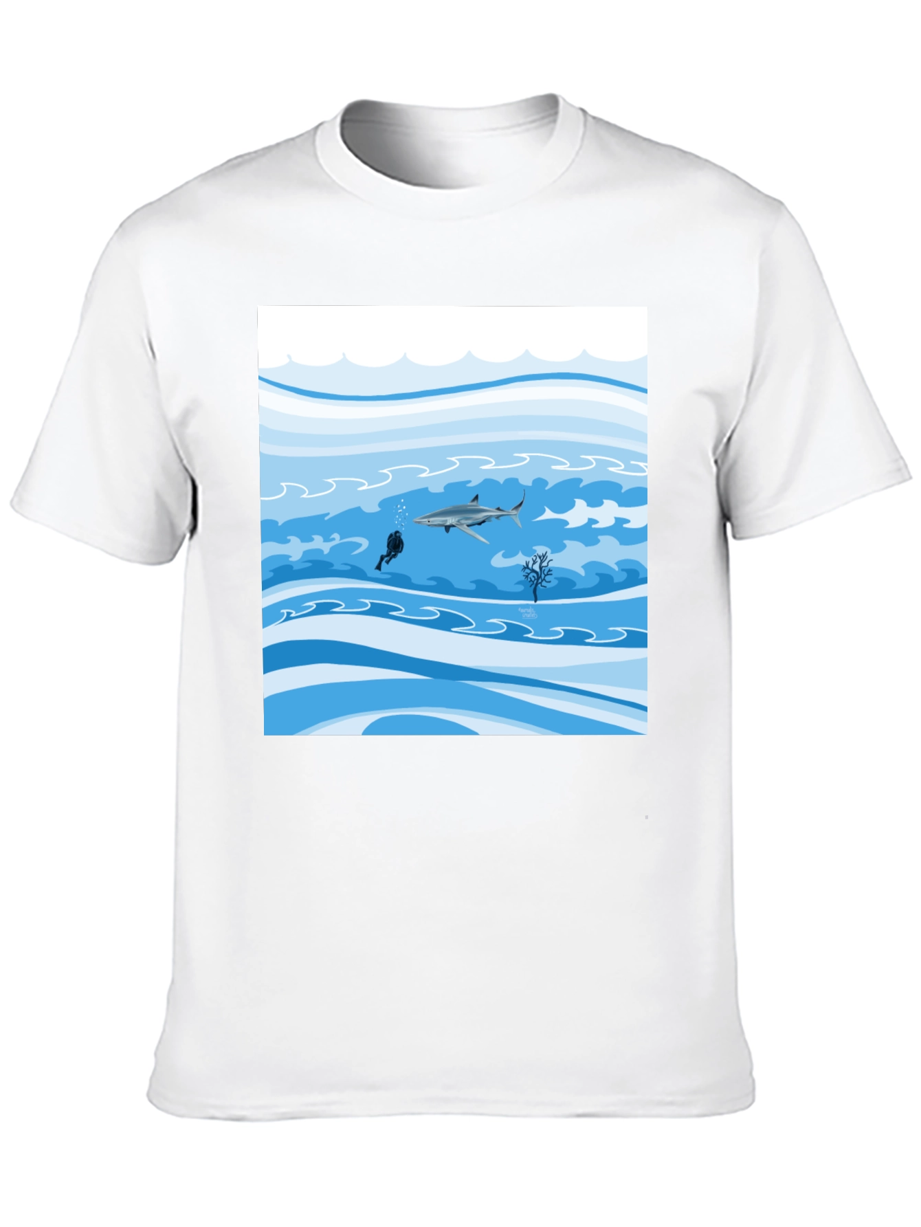 Black Shark Diver Graphic Tee