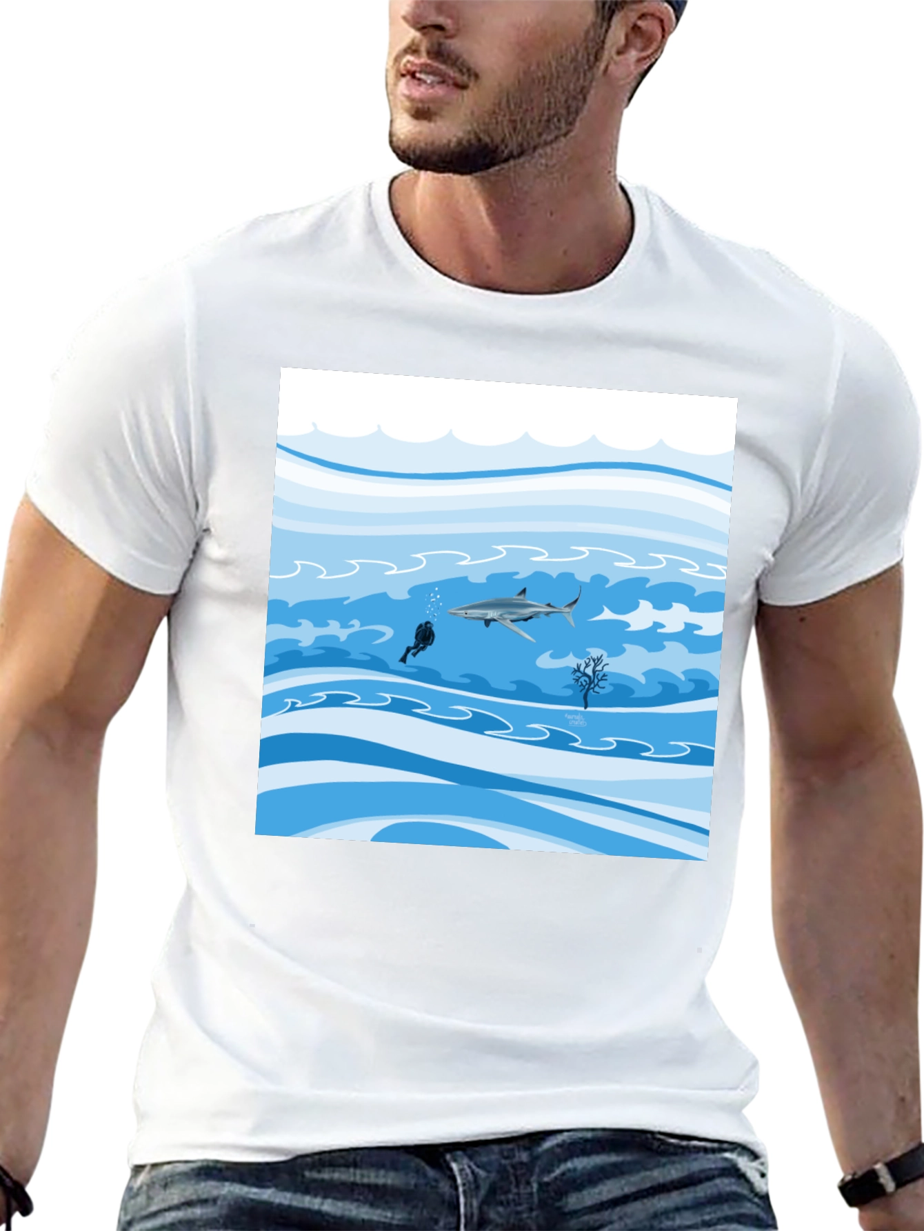 Black Shark Diver Graphic Tee