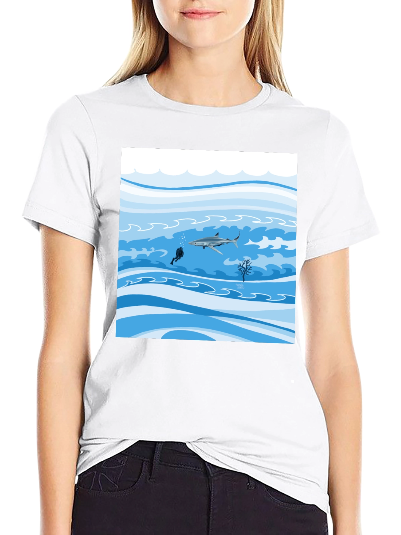 Black Shark Diver Graphic Tee