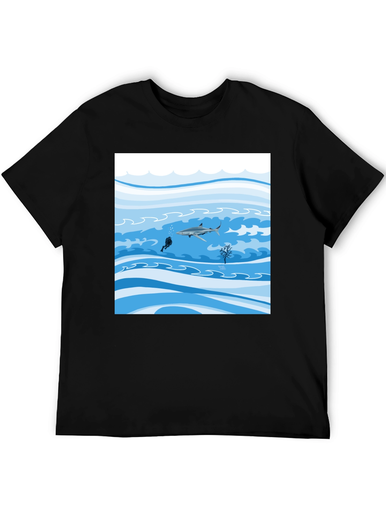 Black Shark Diver Graphic Tee