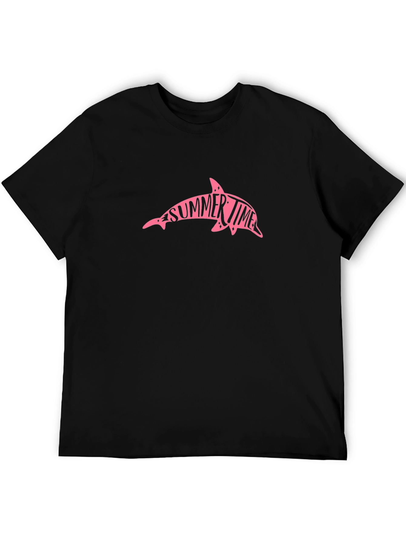 Summer Time Dolphin Black T-Shirt