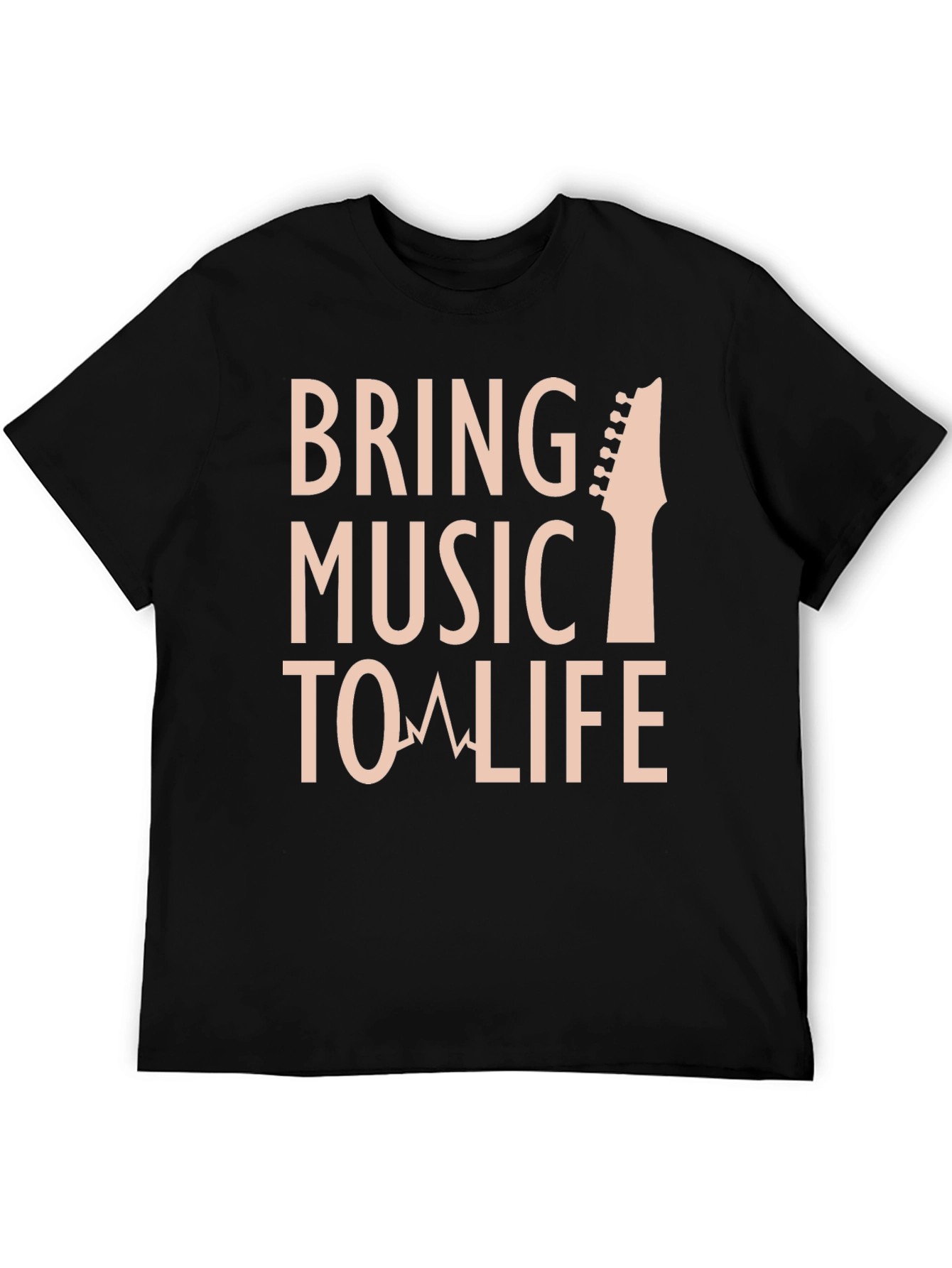 Bring Music To Life T-Shirt Guitar Headstock Design