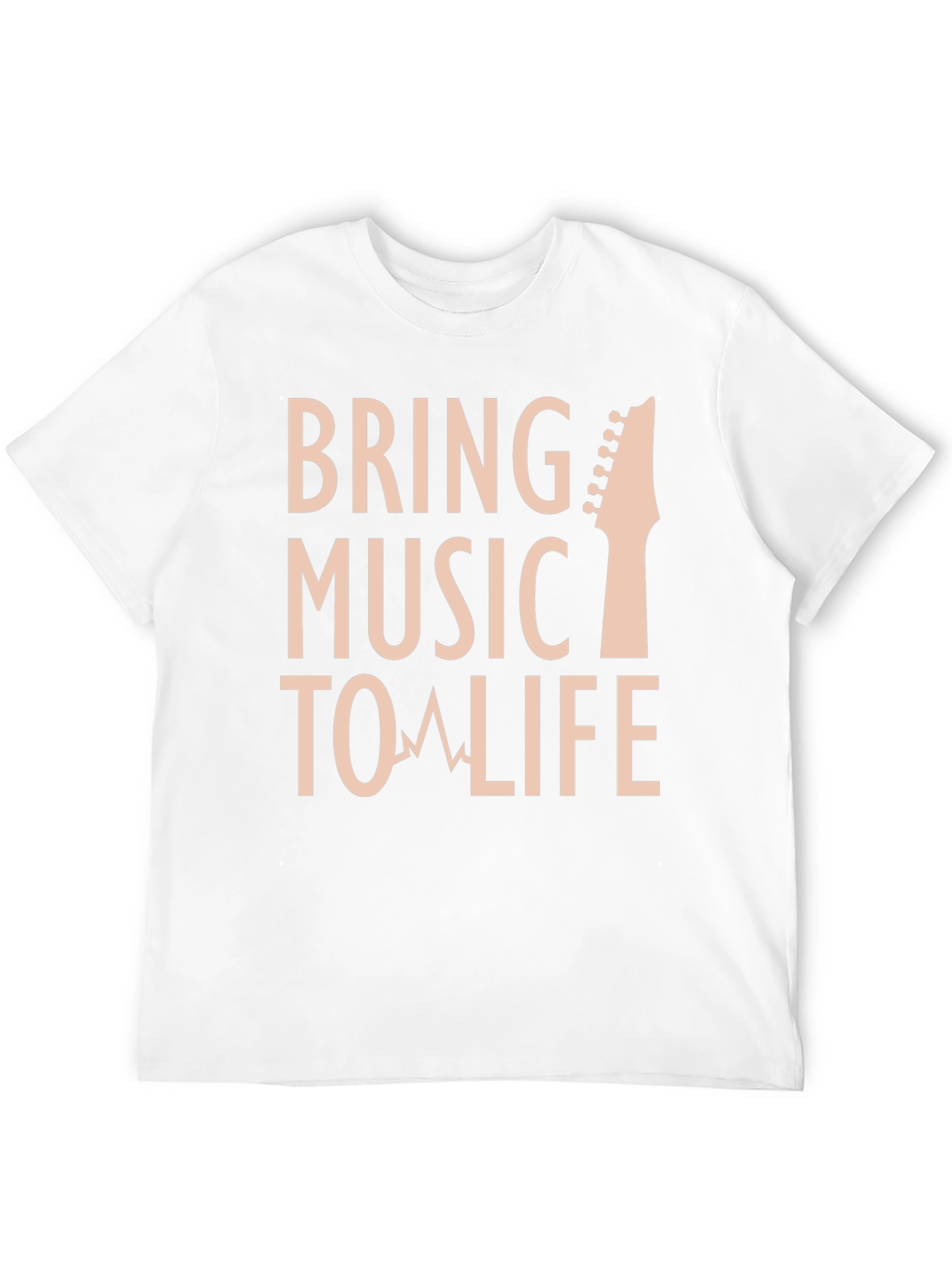 Bring Music To Life T-Shirt Guitar Headstock Design