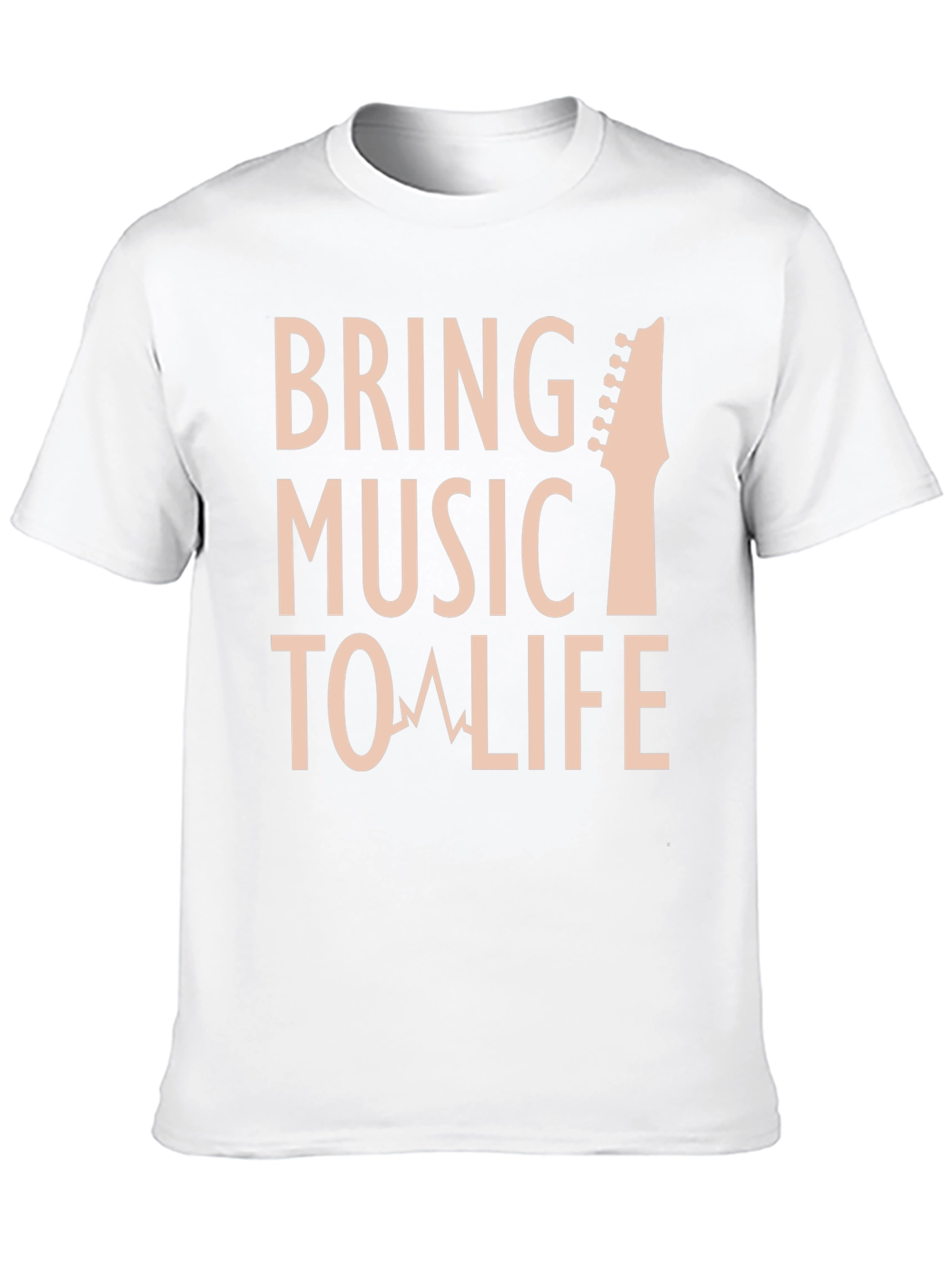 Bring Music To Life T-Shirt Guitar Headstock Design