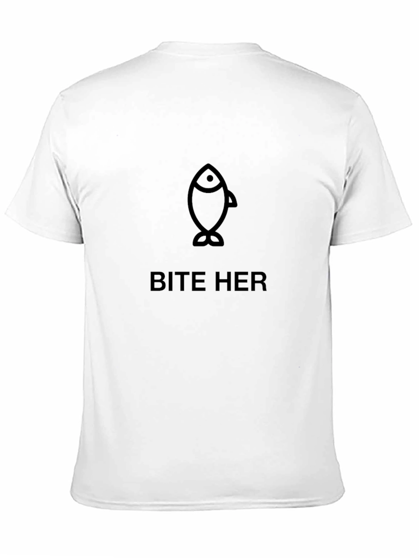 Bite Her Fish Graphic Black T-Shirt