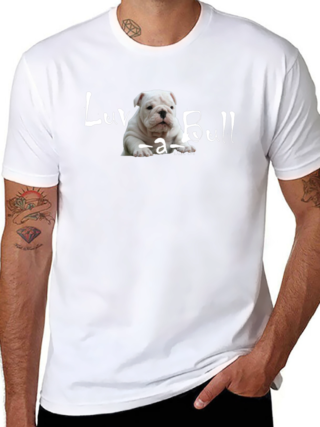Luv-a-Bull Bulldog Puppy Black T-Shirt