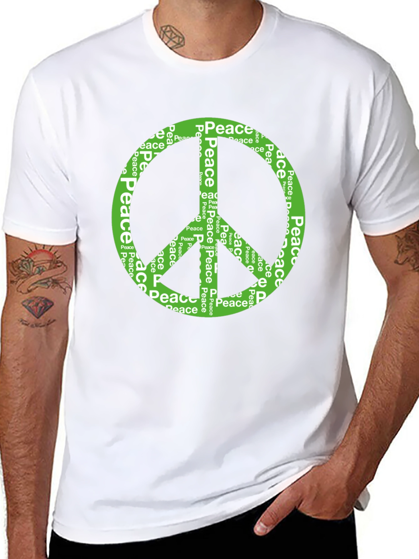 Peace Sign Graphic Tee - Black