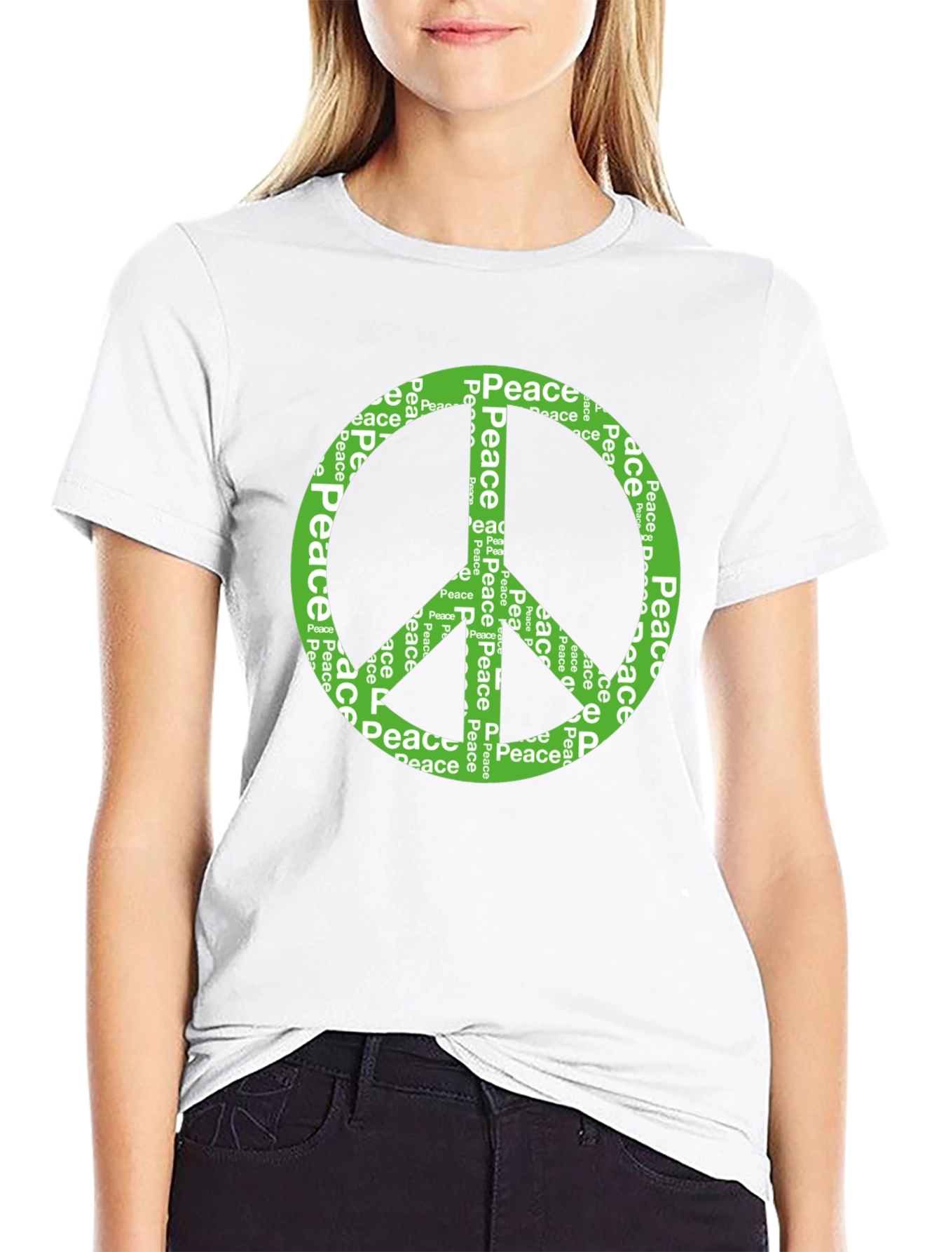 Peace Sign Graphic Tee - Black