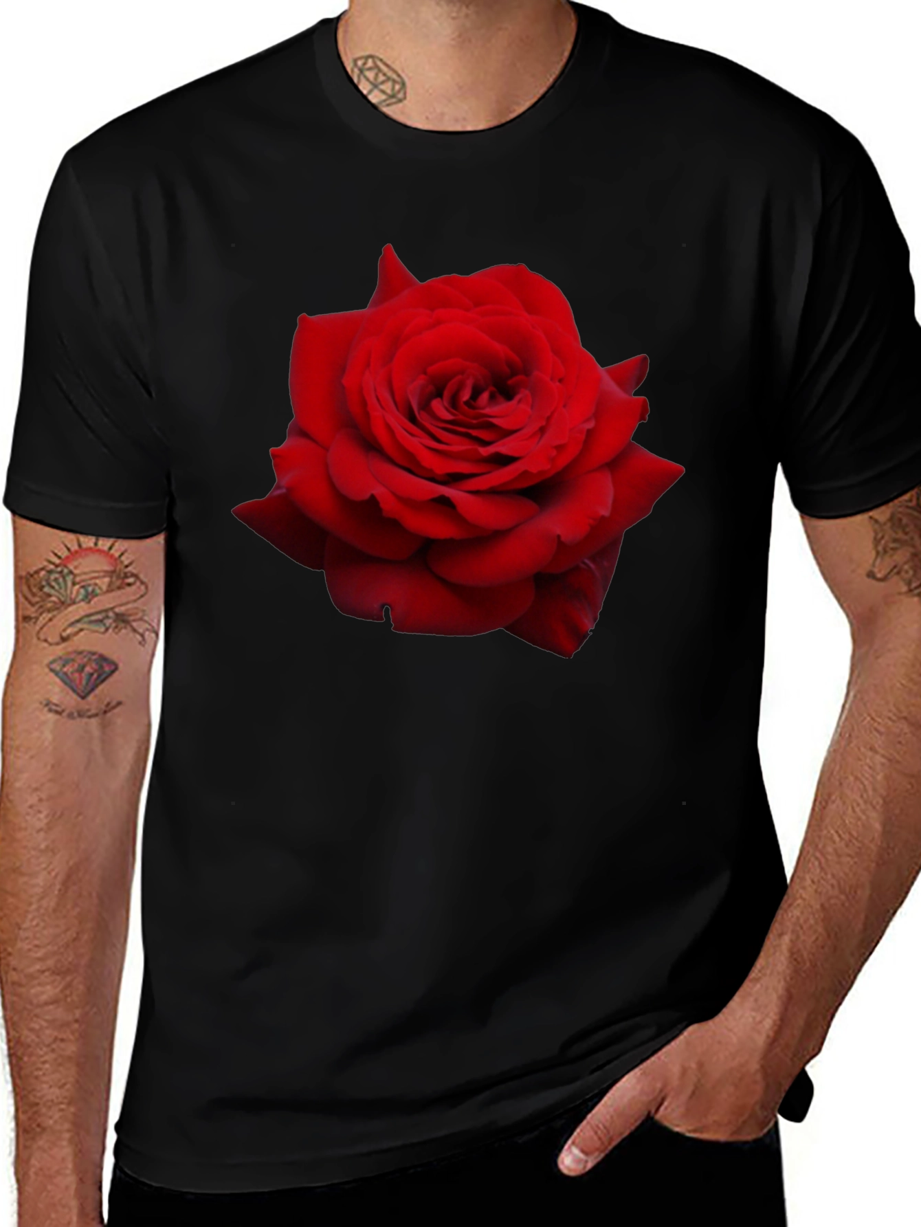 Red Rose Graphic T-Shirt - Floral Statement Tee