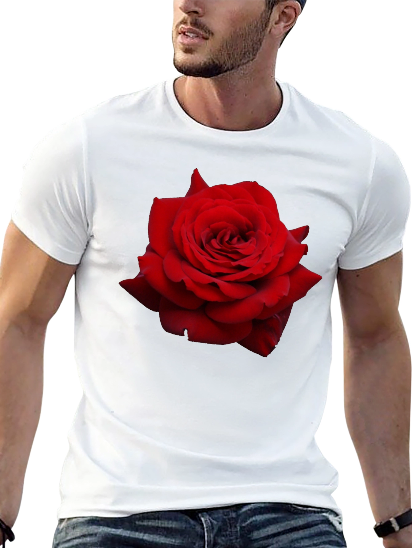 Red Rose Graphic T-Shirt - Floral Statement Tee