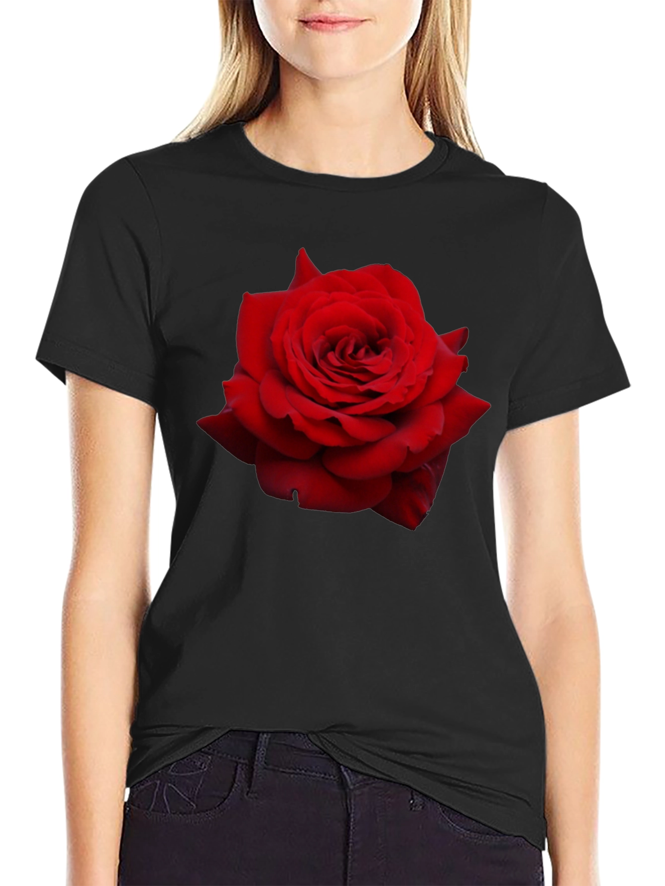 Red Rose Graphic T-Shirt - Floral Statement Tee