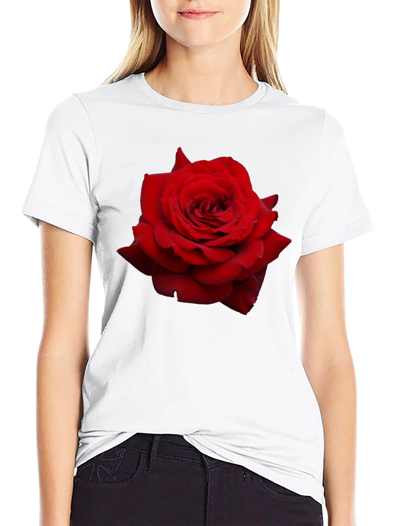 Red Rose Graphic T-Shirt - Floral Statement Tee