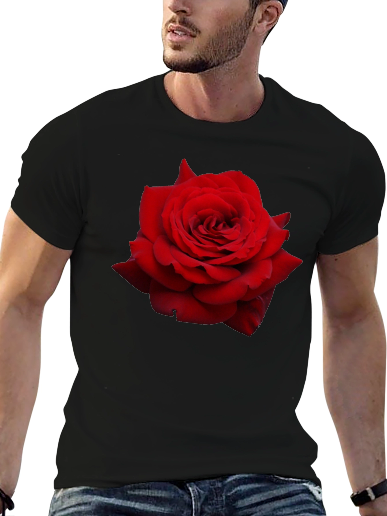 Red Rose Graphic T-Shirt - Floral Statement Tee