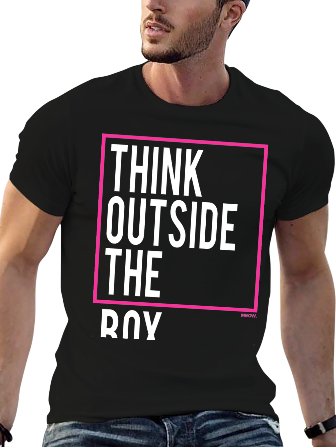 Think Outside the Boy Slogan Graphic Tee