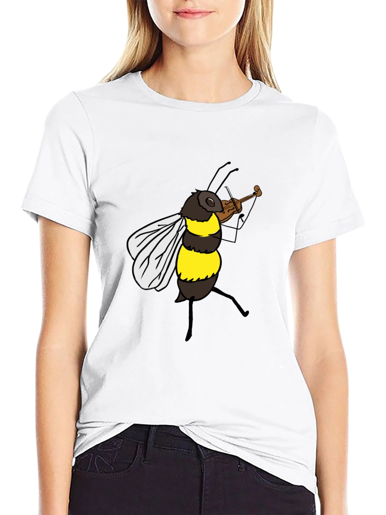 Bee Playing Violin Graphic Tee