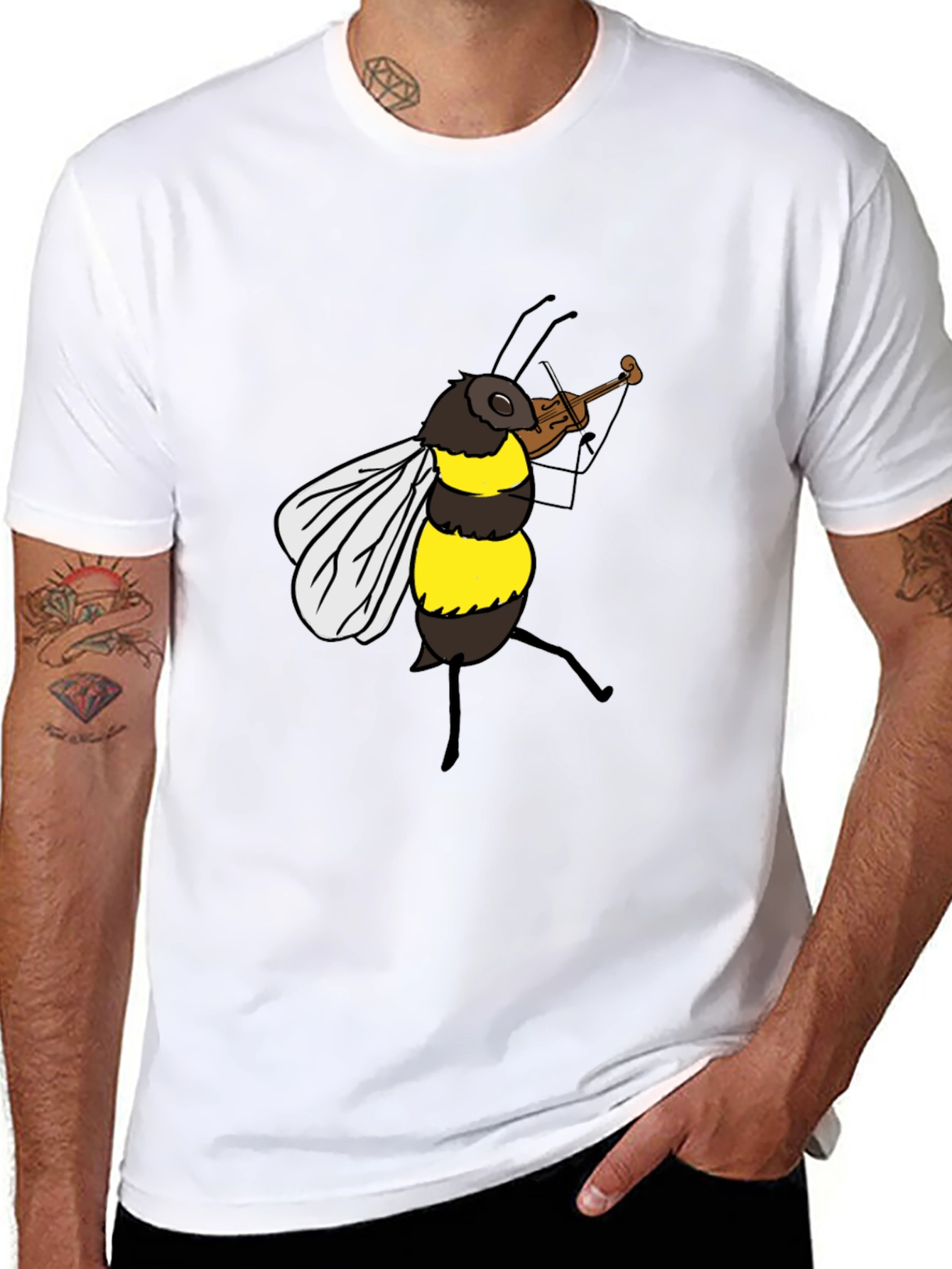 Bee Playing Violin Graphic Tee