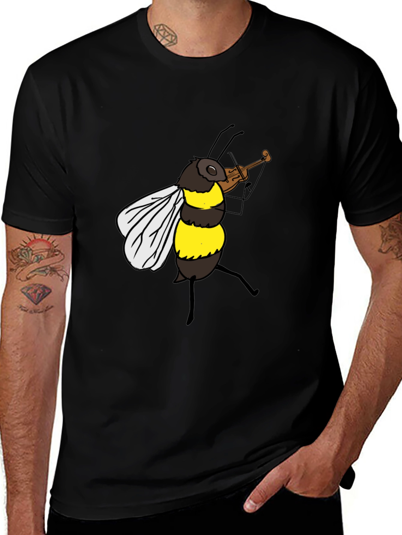 Bee Playing Violin Graphic Tee