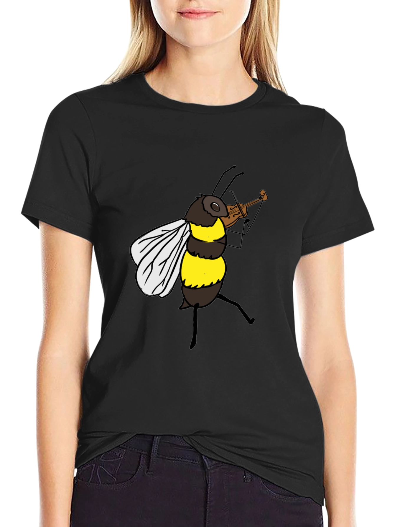 Bee Playing Violin Graphic Tee