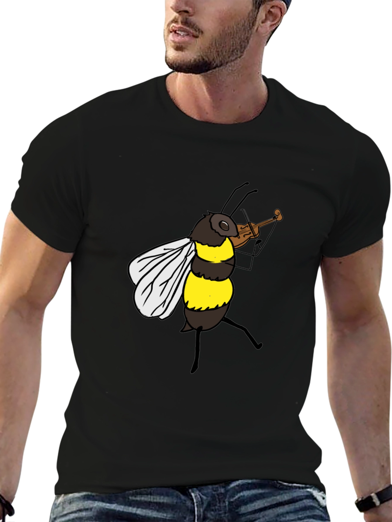 Bee Playing Violin Graphic Tee