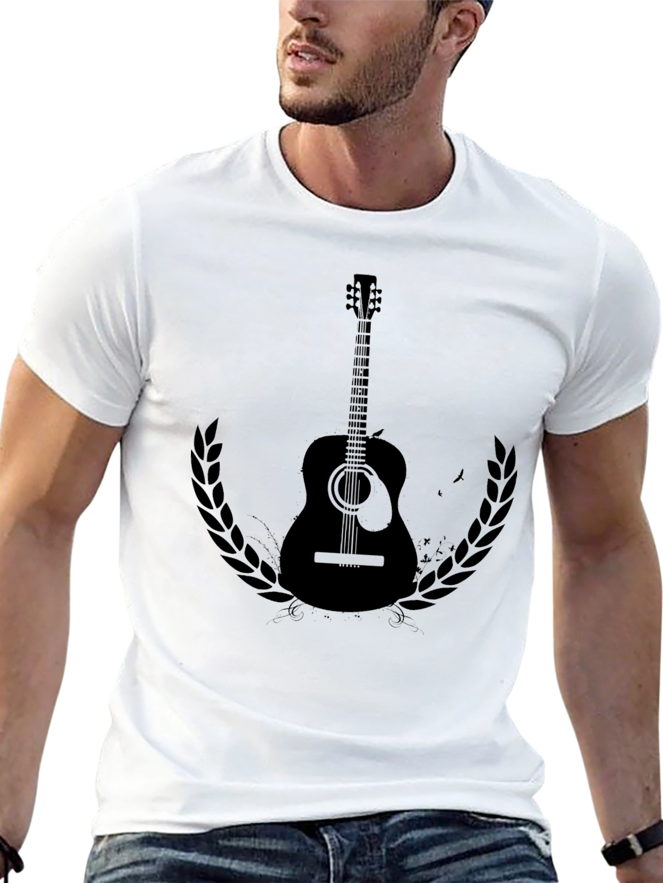 Guitar Graphic T-Shirt - Black