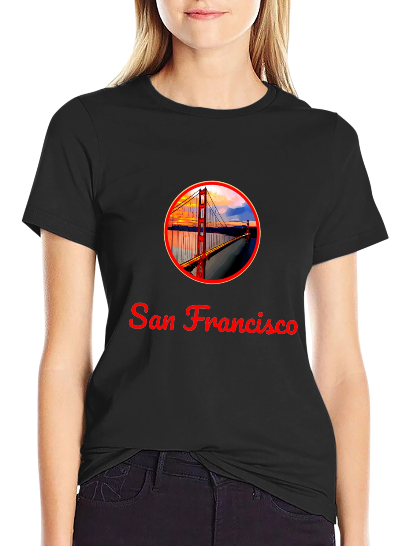 San Francisco Bridge Graphic T-Shirt - Black