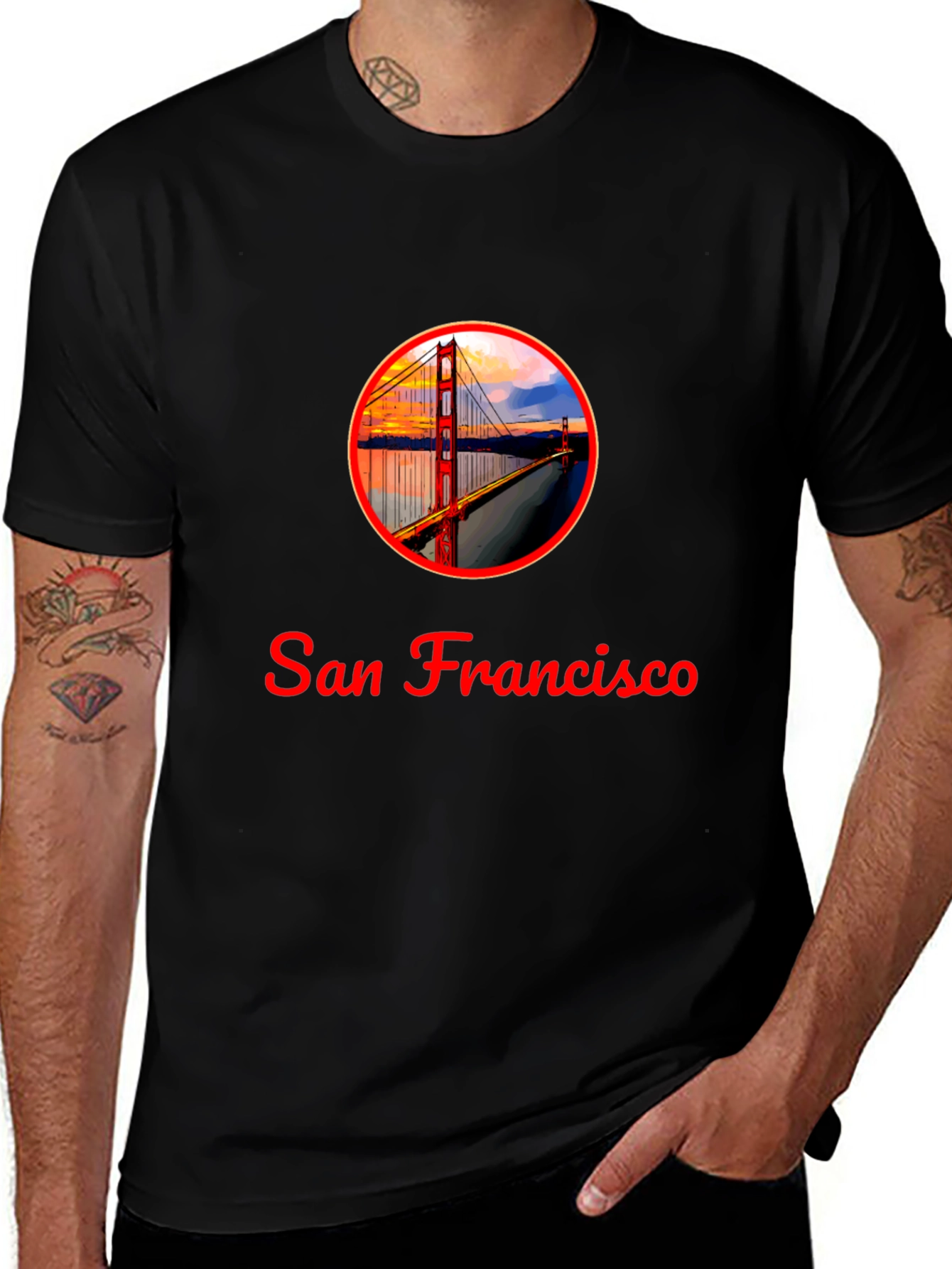 San Francisco Bridge Graphic T-Shirt - Black