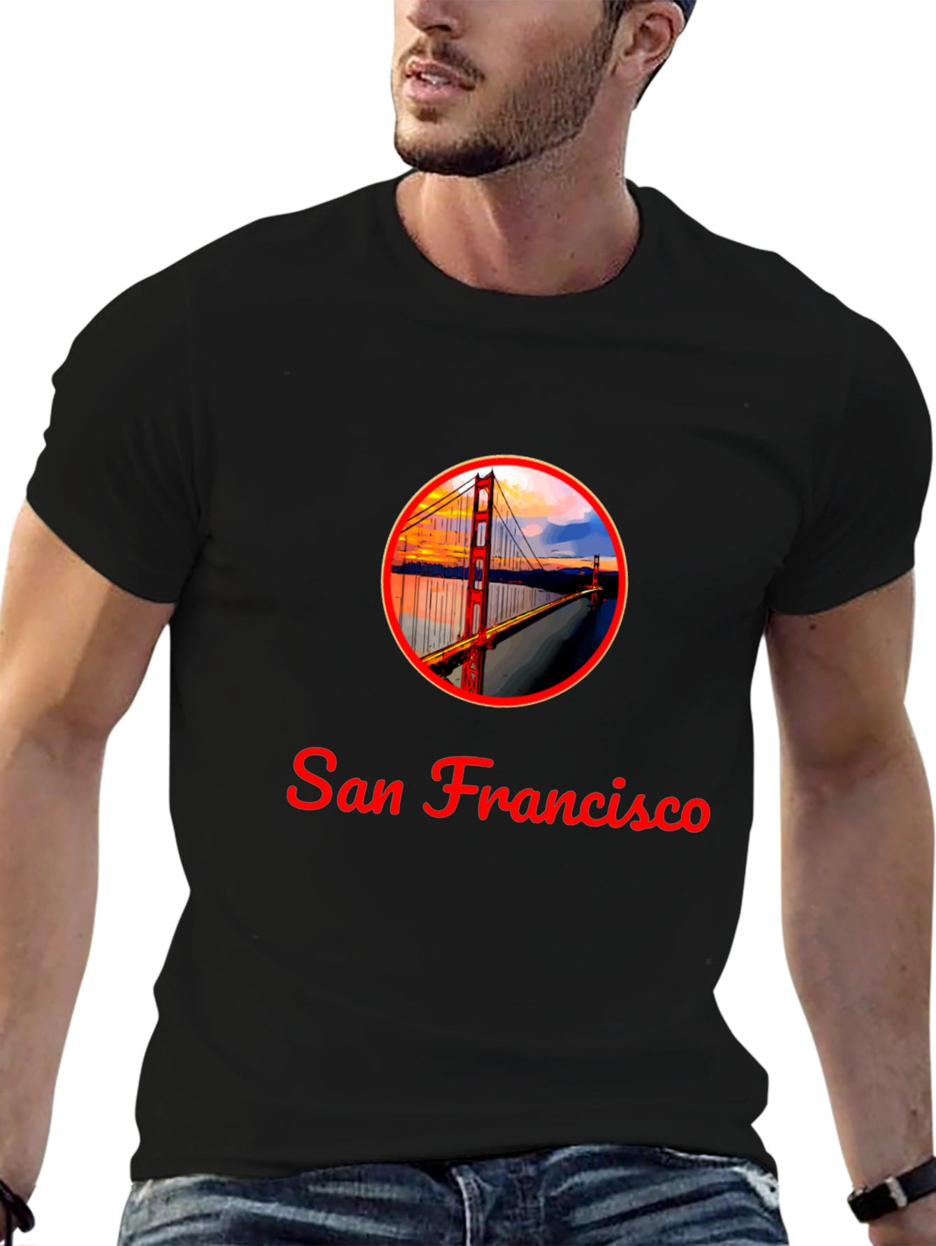 San Francisco Bridge Graphic T-Shirt - Black