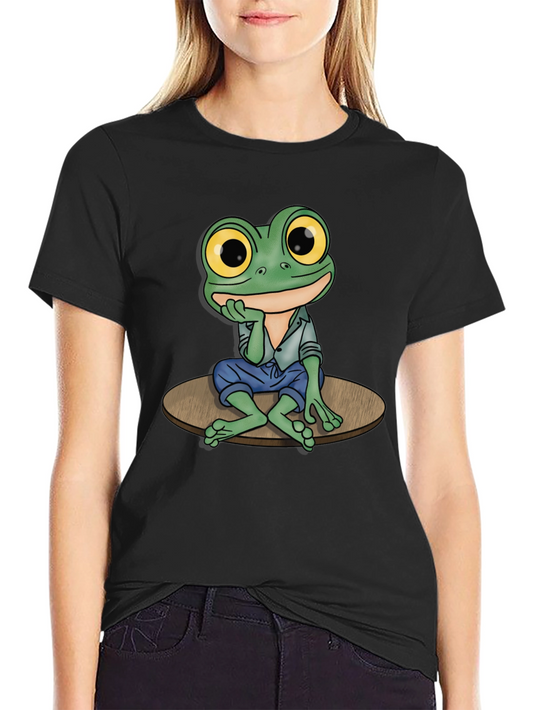 Frog Graphic Tee - Casual Black T-Shirt