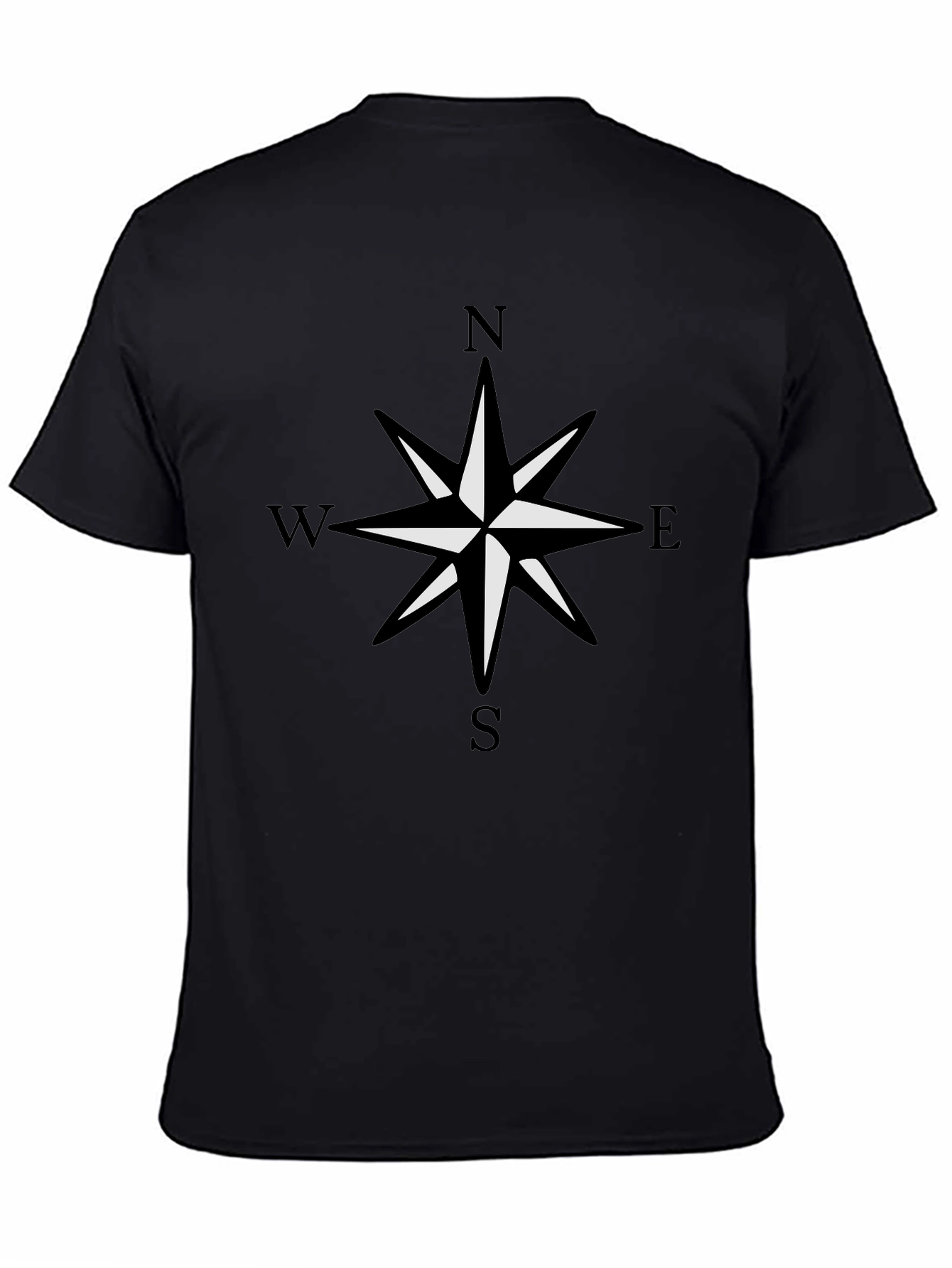 Compass Rose Graphic Black T-Shirt