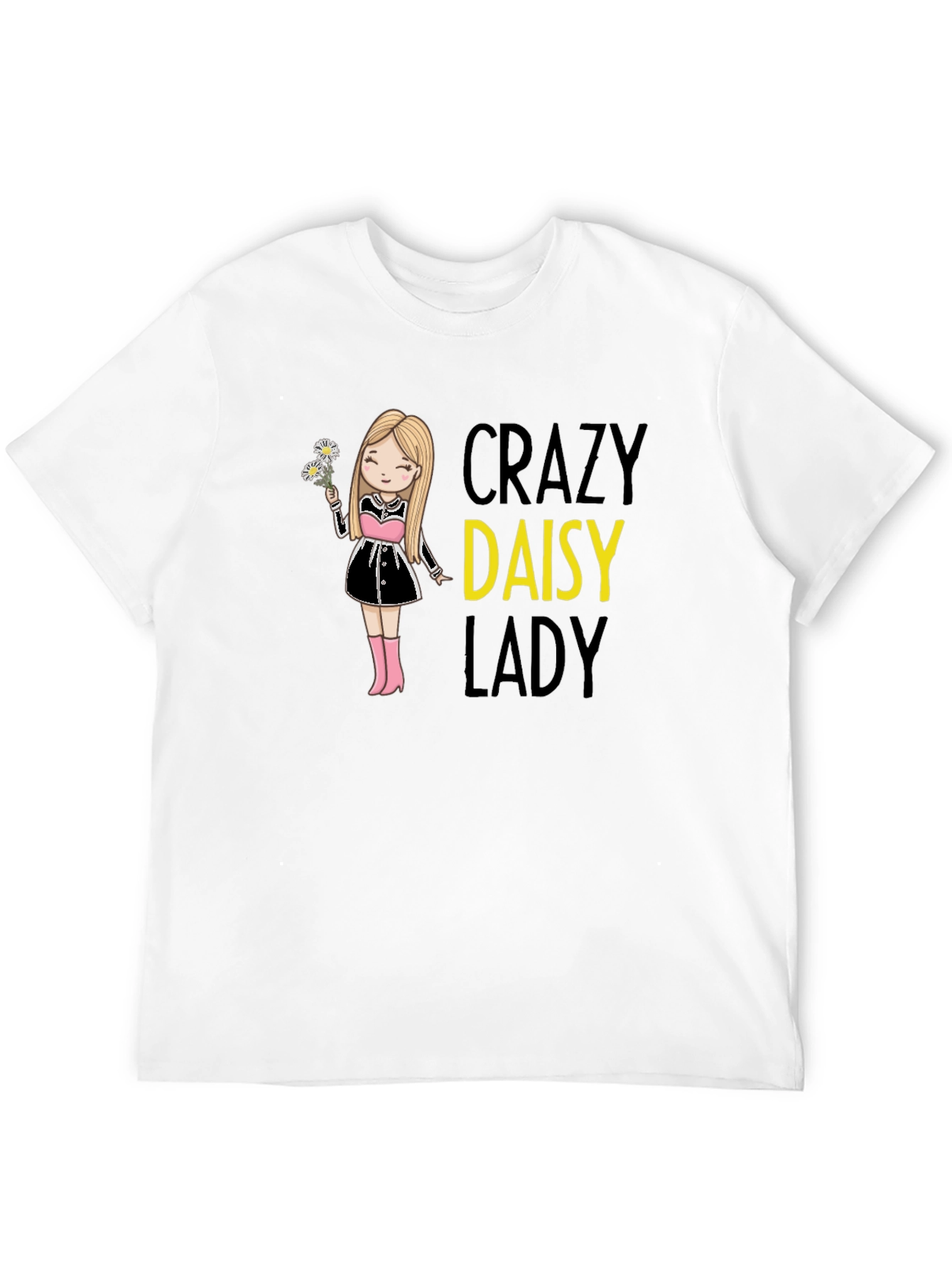 Crazy Daisy Lady Black T-Shirt
