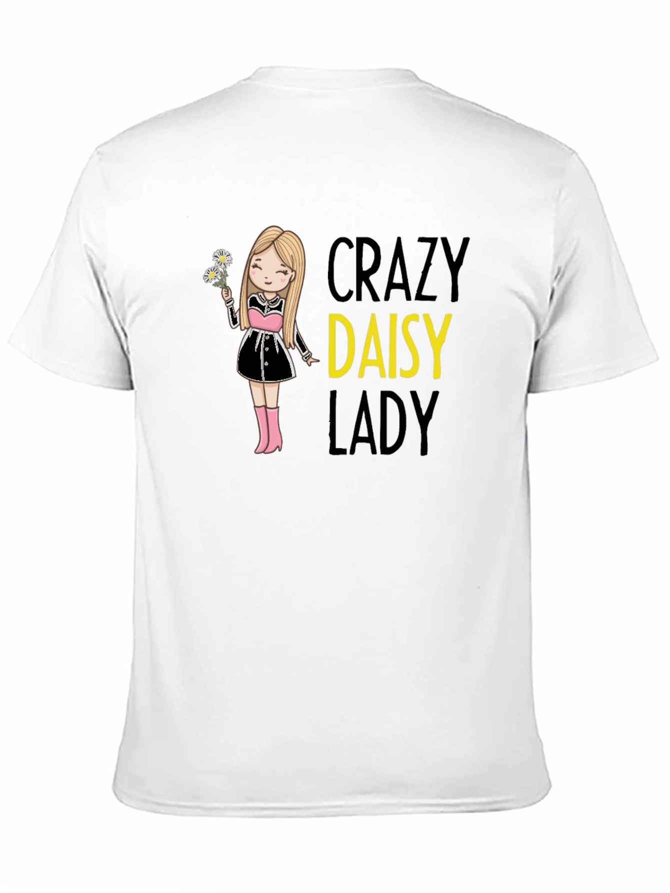 Crazy Daisy Lady Black T-Shirt