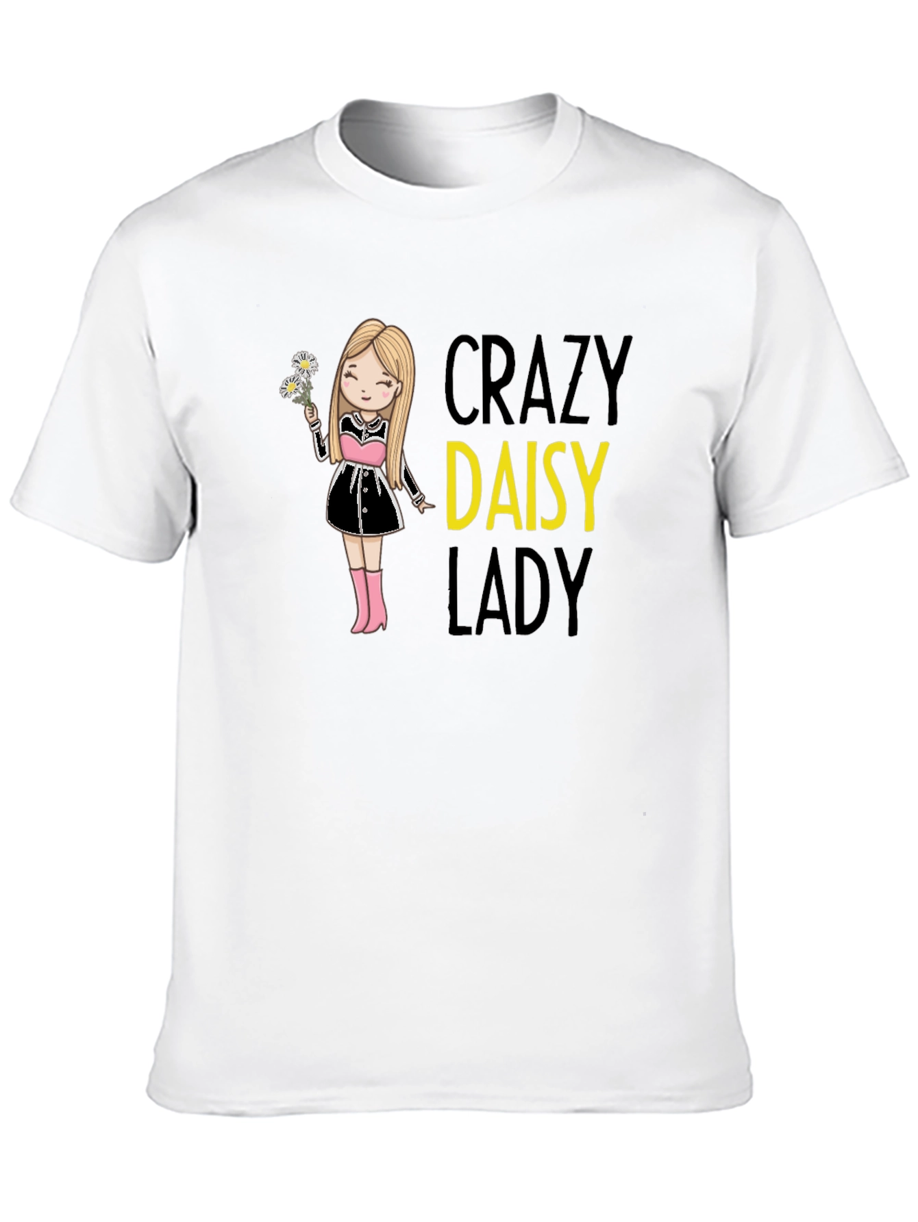 Crazy Daisy Lady Black T-Shirt