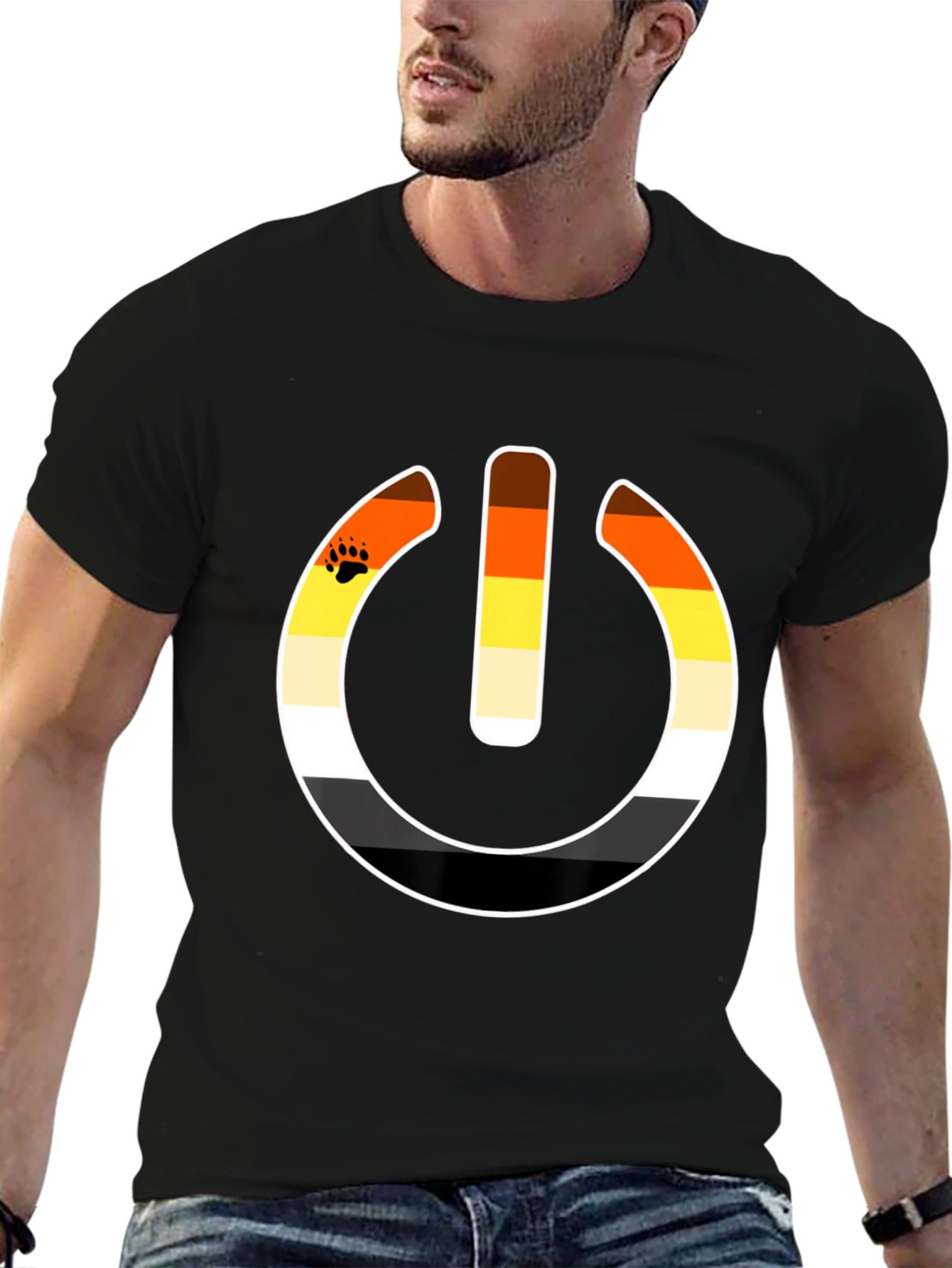 Bear Pride Power Symbol Graphic T-Shirt