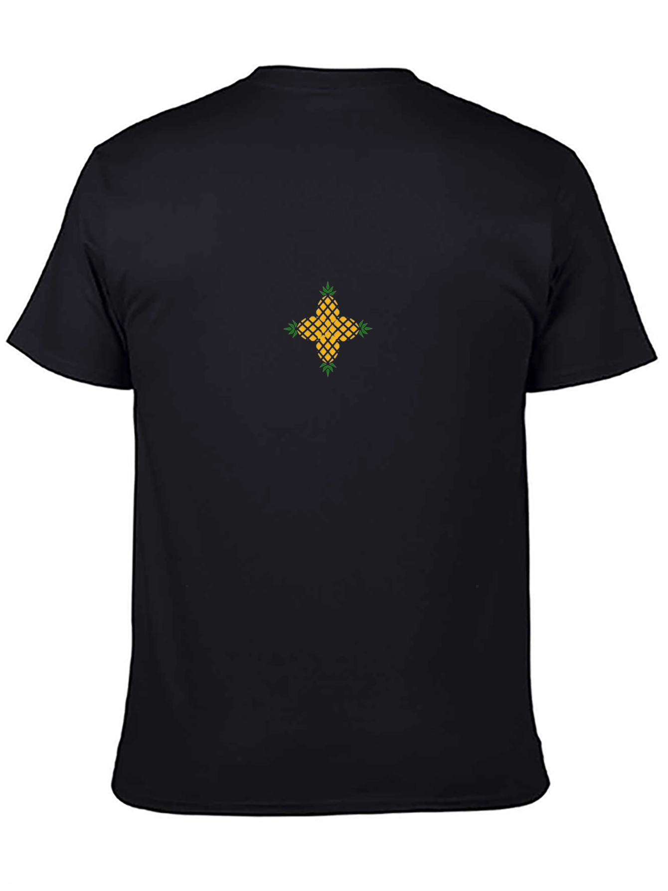 Pineapple Cross Graphic Black T-Shirt