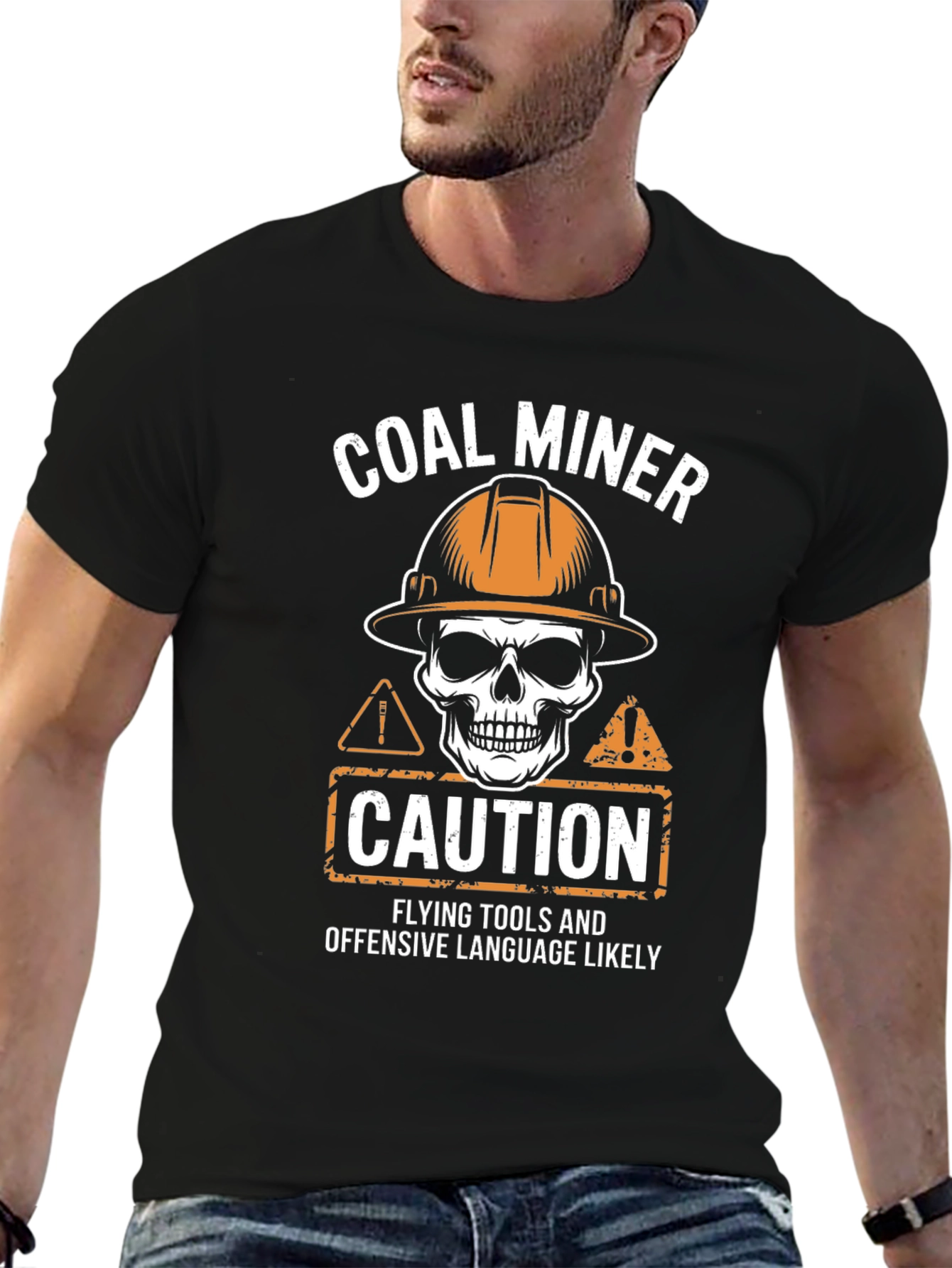 Coal Miner Caution Graphic T-Shirt