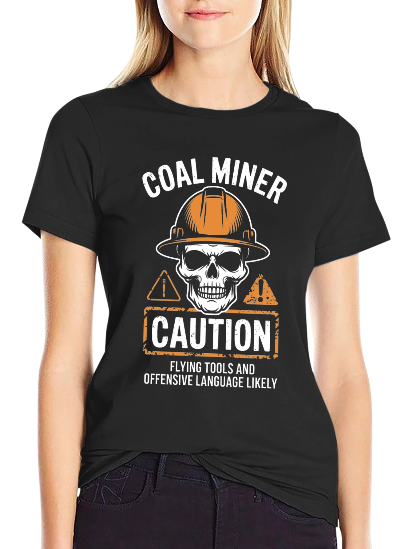 Coal Miner Caution Graphic T-Shirt