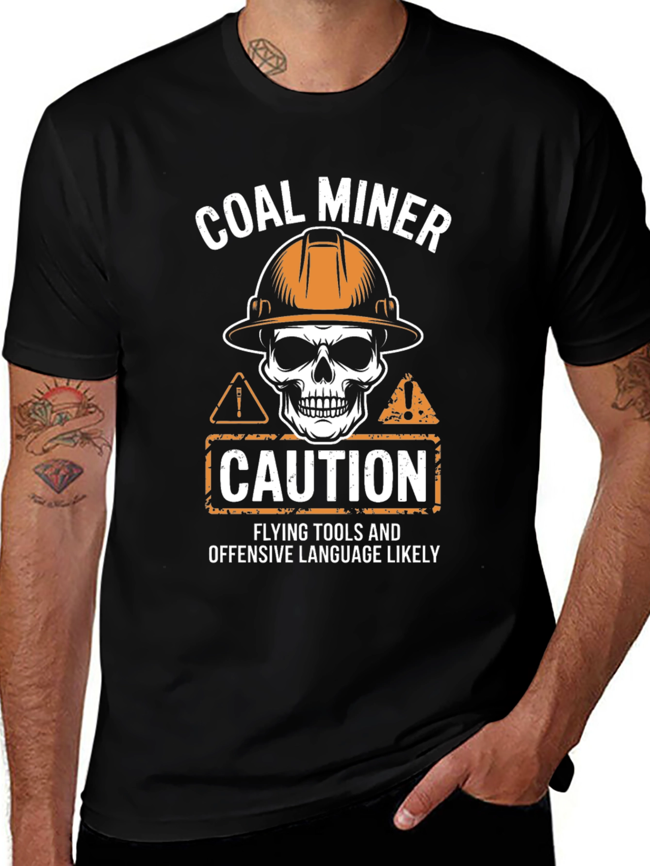 Coal Miner Caution Graphic T-Shirt