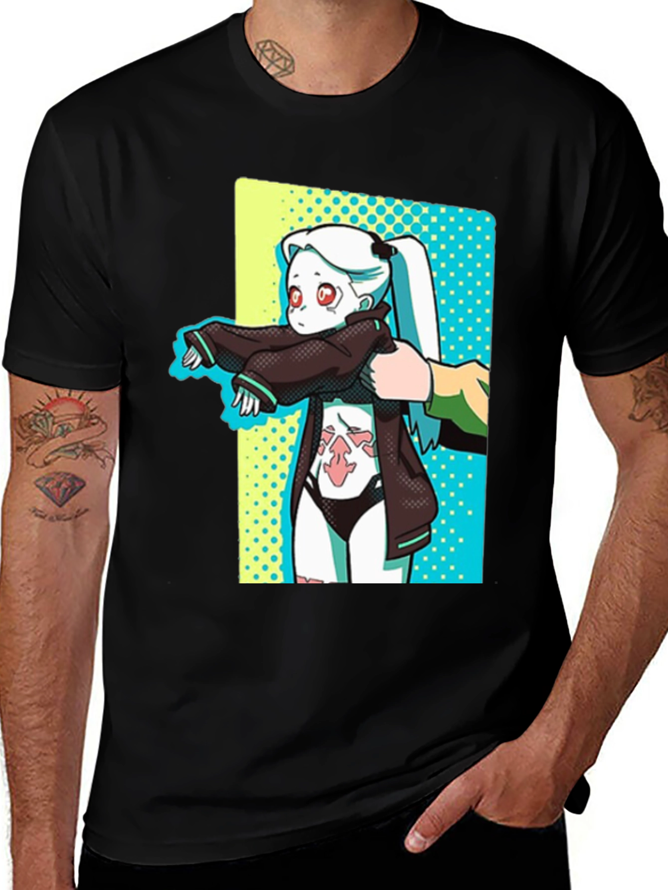 Anime Graphic T-Shirt - Cyberpunk Style