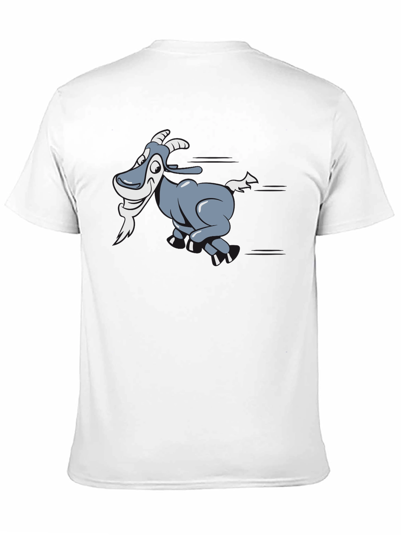 Cartoon Goat Graphic T-Shirt - Black Cotton Tee