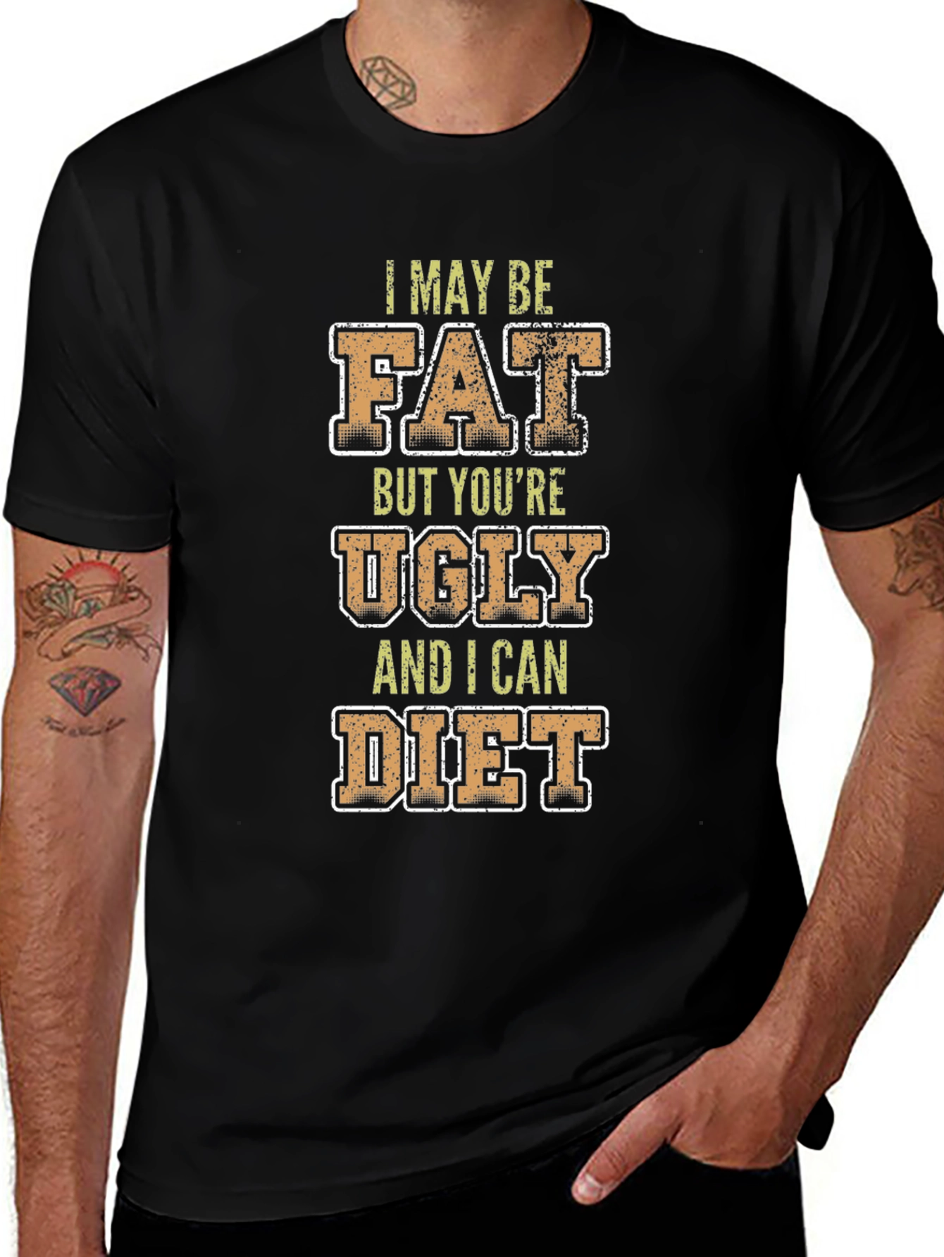Funny Sarcastic Graphic Tee: Fat But I Can Diet