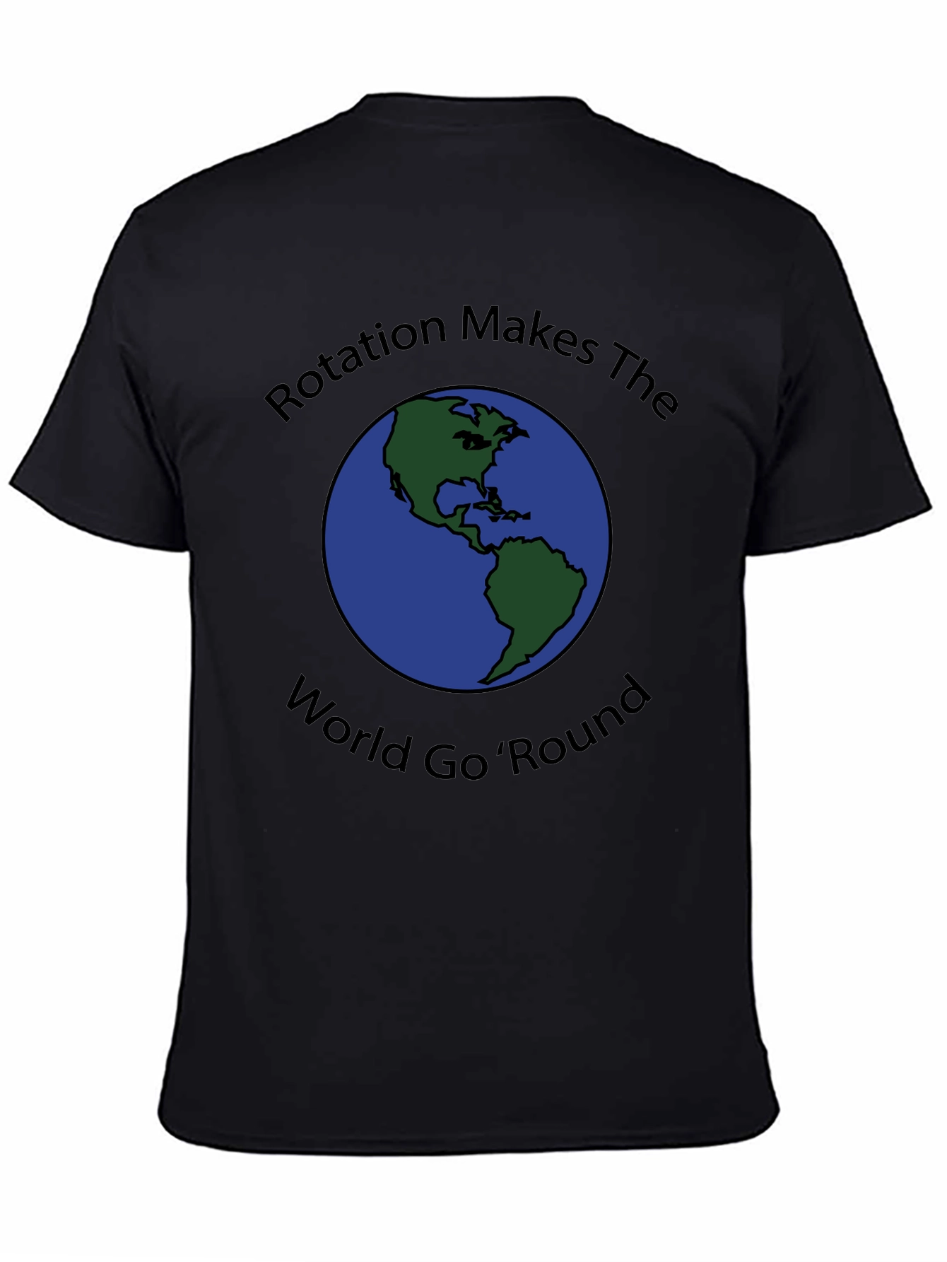 Rotation Makes the World Go Round Black T-Shirt