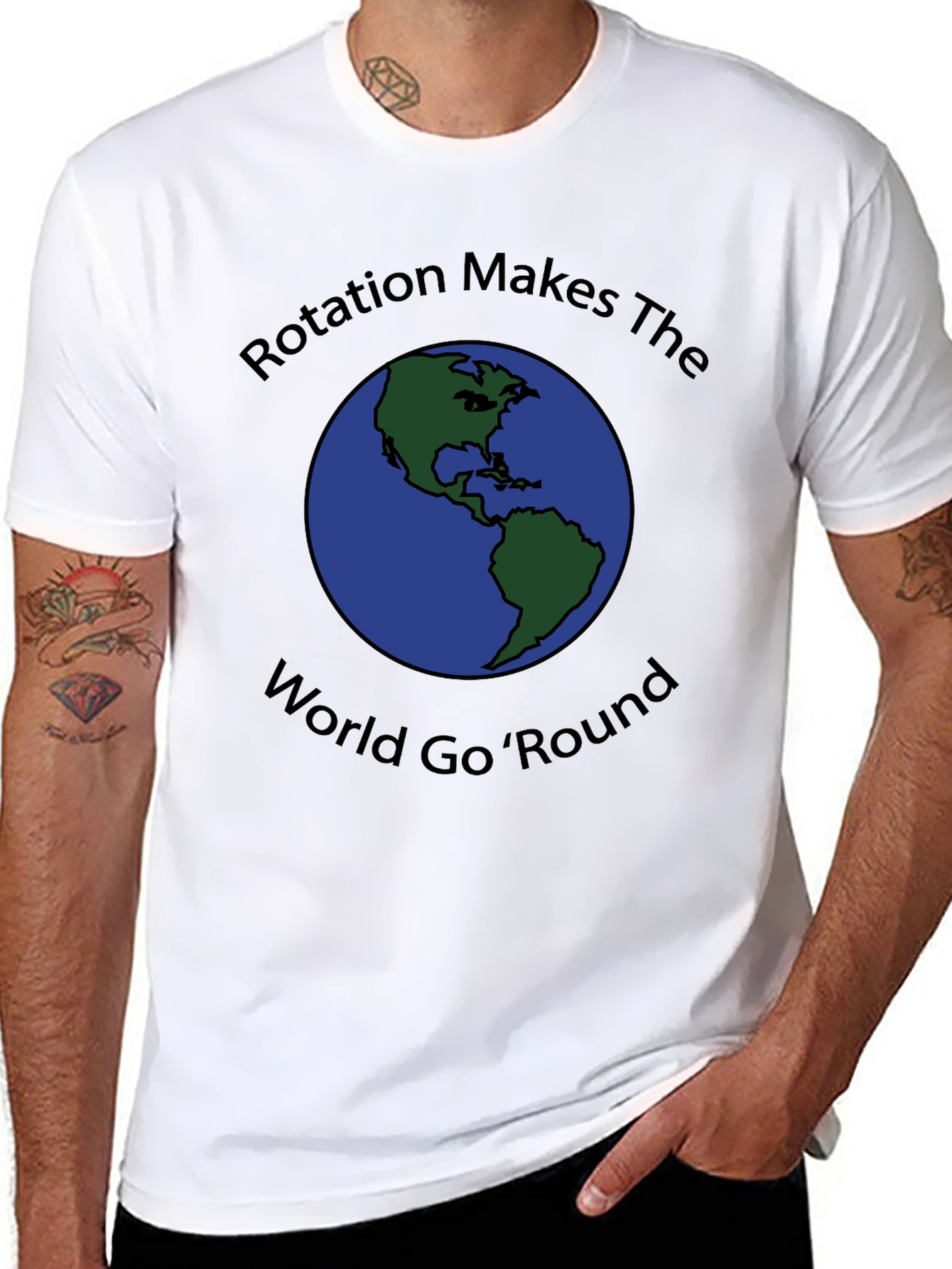 Rotation Makes the World Go Round Black T-Shirt
