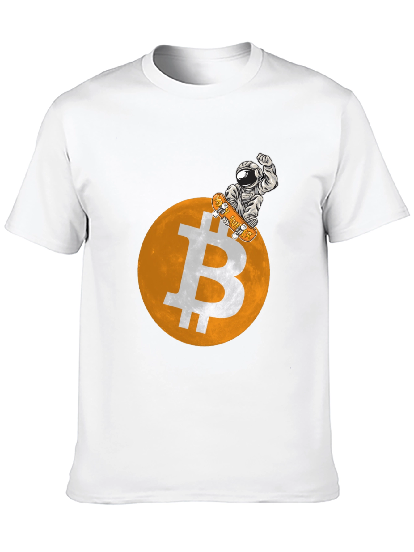 Bitcoin Astronaut Skateboarder Graphic Tee