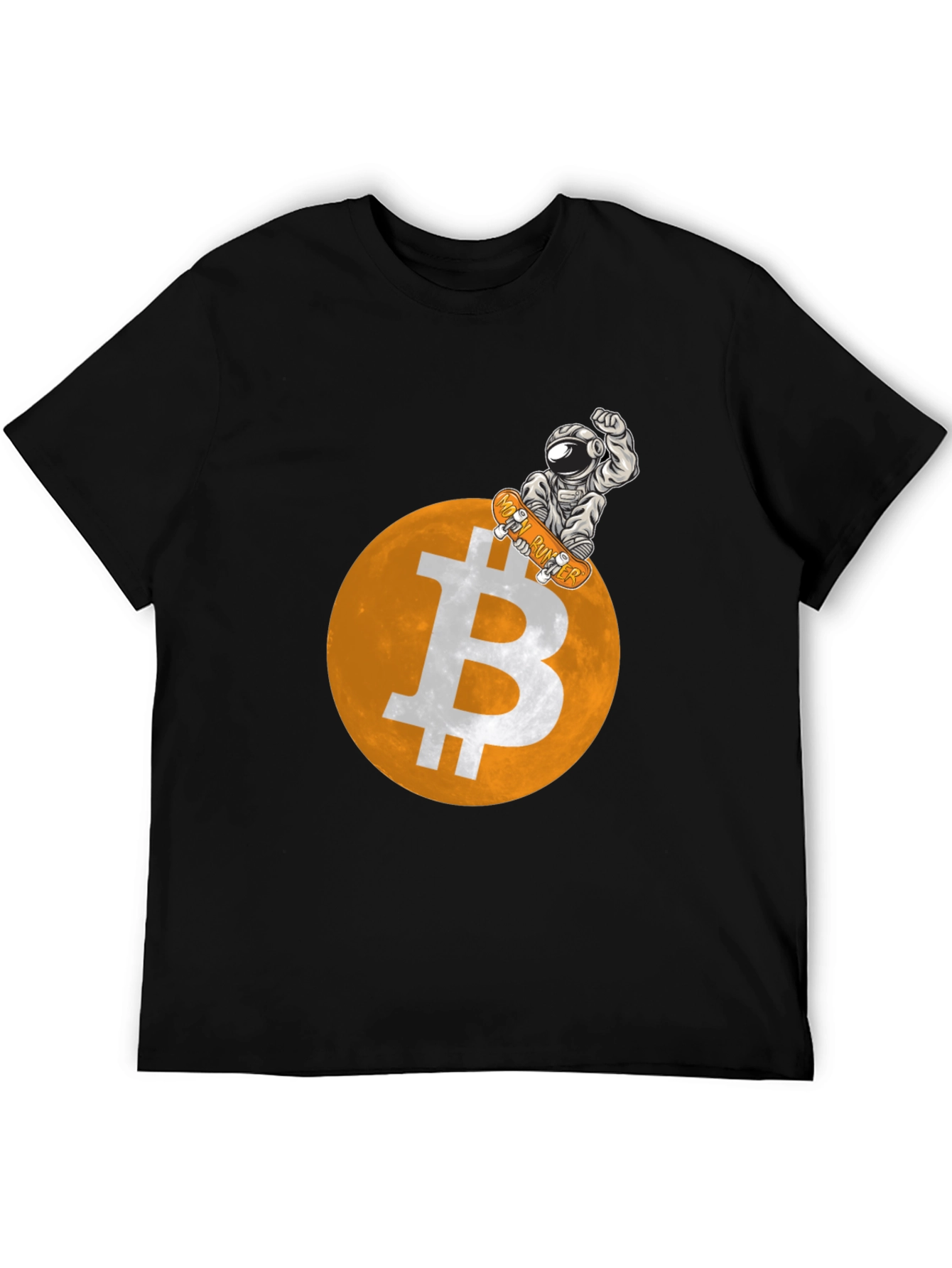 Bitcoin Astronaut Skateboarder Graphic Tee