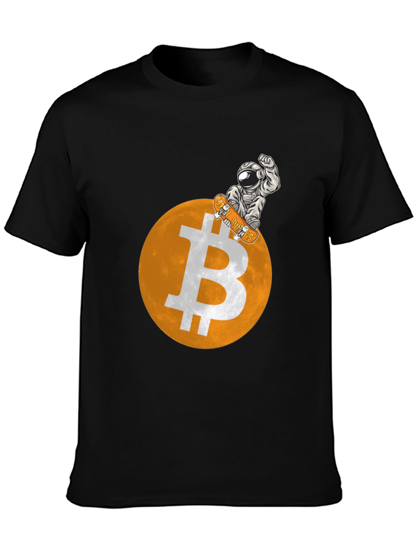 Bitcoin Astronaut Skateboarder Graphic Tee