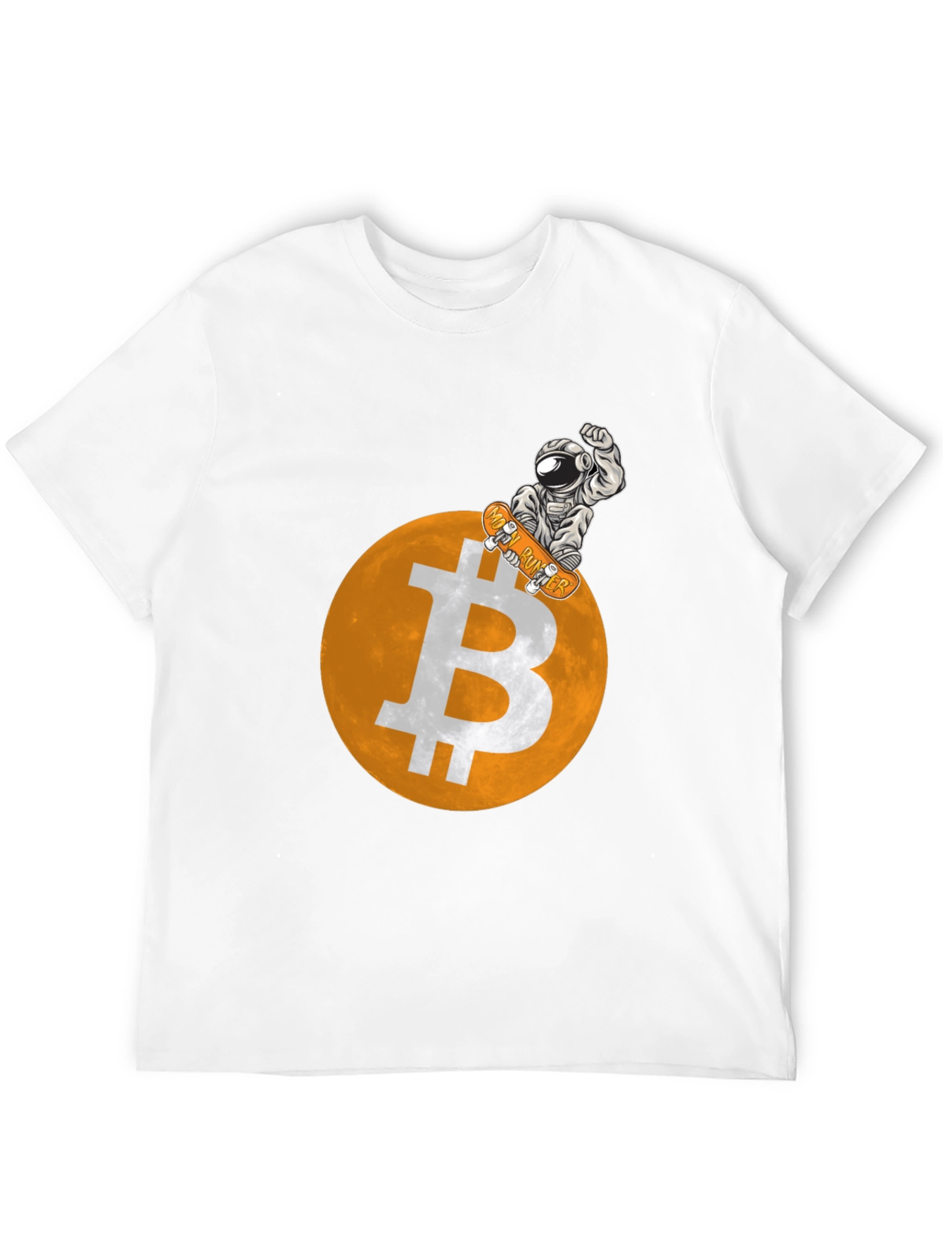 Bitcoin Astronaut Skateboarder Graphic Tee