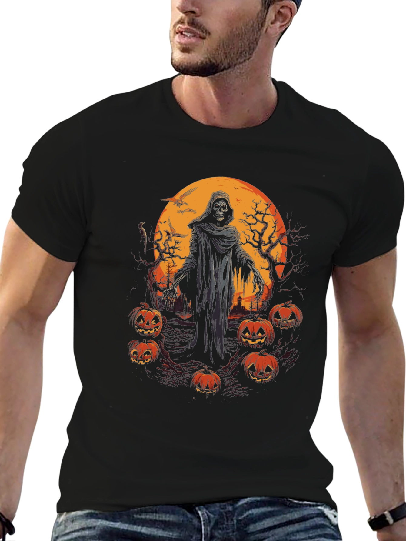 Halloween Grim Reaper Pumpkin T-Shirt